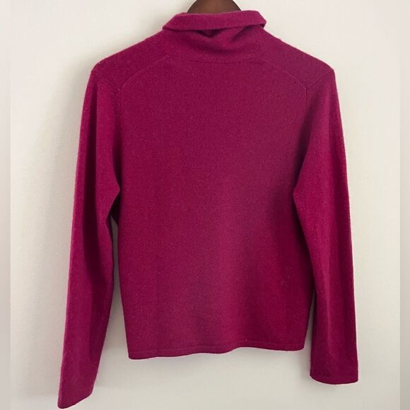 Valerie Stevens 2 Ply Fuchsia Cashmere Sweater | Size Large - Picture 6 of 6